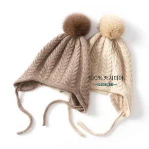 캐시미어 귀달이모자 가을 겨울 캐시미어100 니트 모자