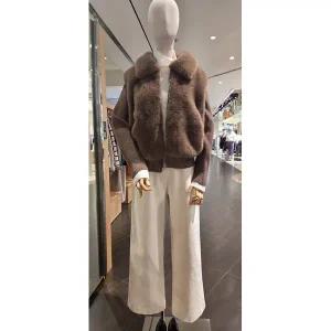 [로프나인](센텀시티점)밀크 퍼 배색 니트 쟈켓 M25401079