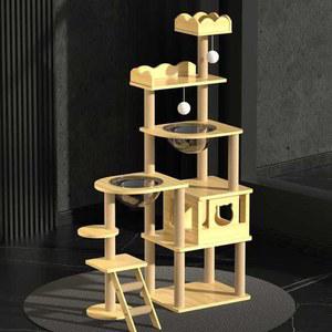 원목 캣타워 둥지 플랫폼 소형 튼튼 객실 뚱냥이 멀티 캣빌라 3단 수직 초대형 도어