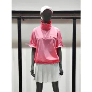 여성 골프 반집업 반팔 아노락 VLWBO301_PK