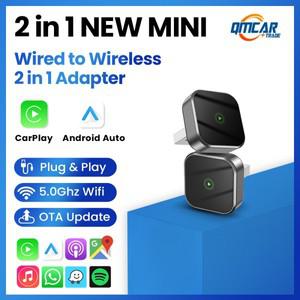 2in1 무선 카플레이 동글 안드로이드 오토 어댑터 AI 스마트 박스 차량용 스마트 시스템 (유선