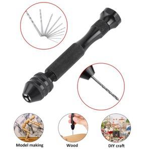Twist Drill Bits Mini 호환 Micro Aluminum Hand with Keyless Chuck HSS Steel Woodworking Rotary Tool