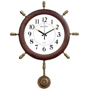 GB3090v 무소음 앤틱 원목 주석 추 벽시계 제조한국 벽시계 양면시계 인테리어소품 집들이 선물