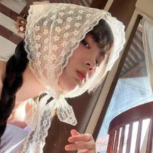 [룽스]헤어두건 얇은 머리두건 스냅 촬영소품