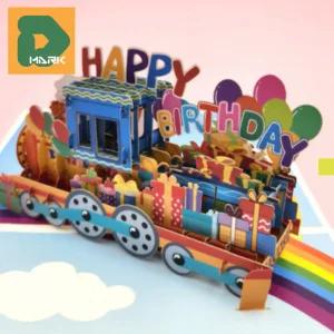 기차 팝업카드 여행 봉투 축하 가족 생일 3D 감사 메세지 연인 파티 입체 아이들 편지 친구 인사 선물 엽서