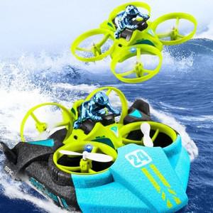 EPP 폼 미니 소형 RC 드론 해상/육상/공중 비행 리모컨 3 in 1 쿼드콥터 보트 휴대용 내구성 헬리콥터