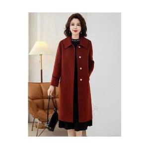 엘럽 여자코트 양면 빅사이즈 모던 캐시미어 롱 겨울 코트 심플 울 박템4