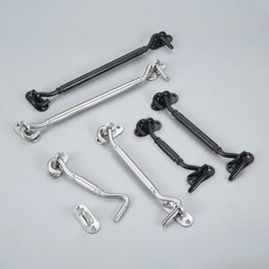 스테인레스 스틸 캐빈 후크 아이 래치 문짝 창문 네일 프라이버시 윈드 하드웨어 4 인치 6/8 실버 블랙 1