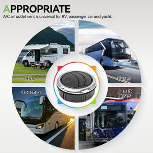 75mm A/C 에어벤트 범용 라운드 자동차 에어컨 공기 배출구 그릴 커버 크롬 ABS 블랙 스타일링 RV 버스