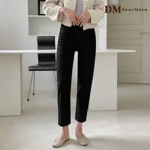 [디어모른] 세미 배기핏 스판 밴딩 팬츠 3단기장 청바지