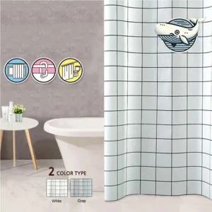 모던 체크무늬 샤워커튼 욕실 인테리어 필수품 욕실커튼 화장실커튼 욕실커텐 욕실파티션