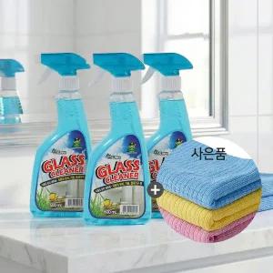 산도깨비 다용도 유리세정제 레몬향 600ml x 3개 + 초극세사 행주3p