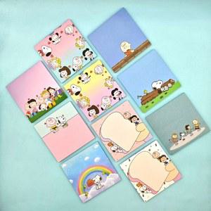 Kawaii 디즈니 스누피 메모 패드 스티커 메모 귀여운 편지지 메모장 라벨 우체국 학교 용품 어린이 선물