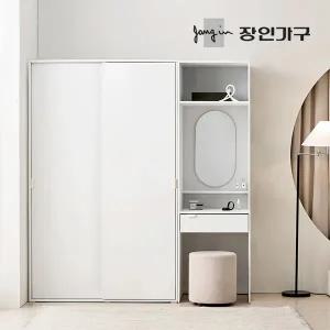 장인가구 코라 1800 슬라이딩 옷장 세트 1200 옷장 (선반형)+600 수납화장대