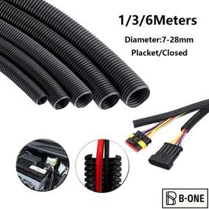 136M 골판지 Pipe7mm-28mm 자동차 케이블 내열성 절연 튜브 하네스 모터 전기 와이어 보호 액세서리