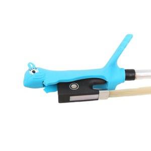 콘박스스 바이올린 비올라 보우 홀더 그립 초보 교육 보조 액세서리 부드러운 보호 손가락 귀여운 다람쥐 모양의 밝은 색상 파란색