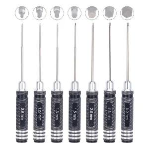 RC 헬리콥터 비행기 자동차 드론 항공기 모델용 7 in 1 스틸 육각 드라이버 세트 공구 0.9/1.27/1.3/1.5/2.