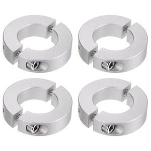 HARFINGTON 25mm 샤프트 세트 스크류 클램프 온 칼라용 4피스 더블 스플릿 칼라, 45mm OD, 12mm 너비, 스토퍼, 위치, 홀드 타이밍 풀리, 공작 기계, 산업, 양극 산화 처리