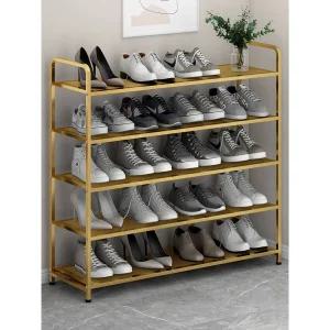 철제 신발정리선반 현관 슈즈랙 스탠드 수납장 거치대 골드