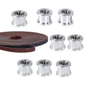 OD15mm 보어 5mm GT2 아이들러 풀리 베어링 + 5미터 2GT 6MM 브랜드 방진 타이밍 벨트 키트 20T 휠 VzBoT 3D 프린터 CNC 기계 액세서리와 호환