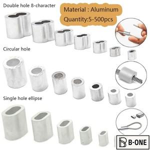 5102550100200500pcs 알루미늄 슬리브 와이어 크림프 페룰 코드 잠금 케이블 스토퍼 로프 하드웨어