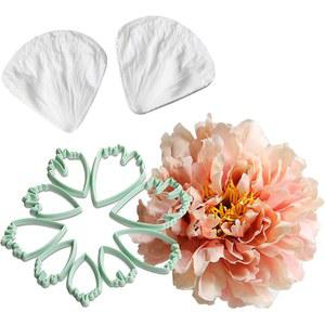 꽃잎 커터가 있는 플라워 폰던트 몰드 케이크 장식용 모란검 페이스트 베이너 슈가크래프트 초콜릿 클레이 비누 캔들 9 커터 + 2