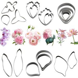 칼라이엔 6종 세트 검페이스트 & 퐁당 플라워 쿠키 커터 - 결혼식 및 생일 케이크 장식용 18개