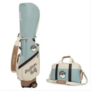 컬러 블럭 말본golf 여성 바퀴형 골프백 보스턴백 세트 트롤리
