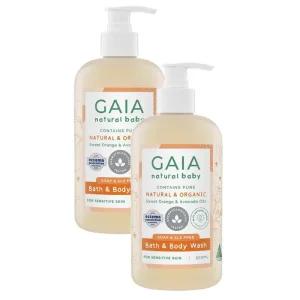 Gaia Natural 가이아 내추럴 베이비 바스 앤 바디 워시 스위트 오렌지 아보카도 오일 500ml 2팩