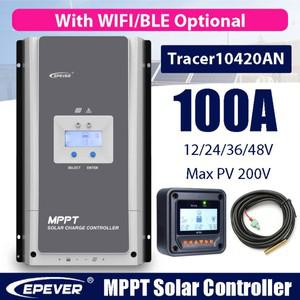 100A MPPT 태양광 충전 컨트롤러 배터리 12/24/36/48Vdc 최대 패널 입력 200V MT52 원격 미터 센서 EPEVER