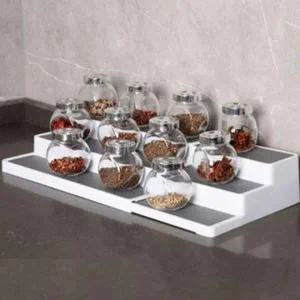 [골드스마일]주방용 신축 조미료 트레이 계단식 미끄럼 방지 다기능 수납 정리대