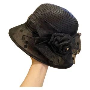 여성버킷햇 꽃장식 선물 매쉬 할머니 여성 모자 벙거지 겨울 여름 가을 보넷 중년 봄 여행