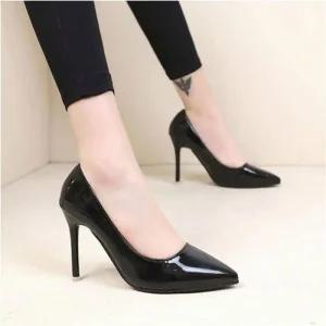 여성 베이직 애나멜 하이힐 스틸레토힐 구두 5색 광택감