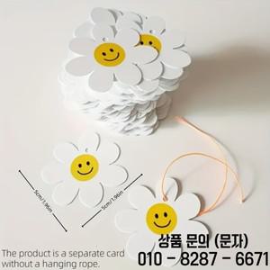 선물 가방 장식을위한 100pcs 웃는 얼굴 꽃 태그 작은 축복 인사말 카드 상자 추수 감사절