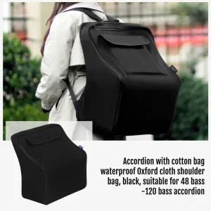 피아노 아코디언 악기 가방 피아노 아코디언 케이스 키보드 악기 액세서리 48 80 96/120 베이스 블랙