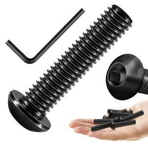 0.5-40.6 x 4.4cm(3/8-16 1-3/4인치) 버튼 헤드 소켓 캡 볼트 나사 20개, 스테인리스 스틸 3/8 304개, 앨런 드라이브 가구 나사, 블랙 산화물 및 육각 스패너