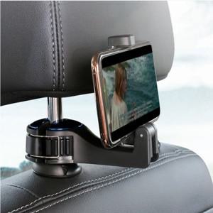 휴대폰 핸드폰 홀더가 포함된 자동차 머리 받침 후크 범용 360 ° 지갑 및 가방용 회전식 카시트 보관 정리