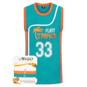 AFLGO 재키 문 #33 플린트 트로피컬 스티치 농구 유니폼 90년대 힙합 의상 그는 게임 영화 유니폼을 입었습니다