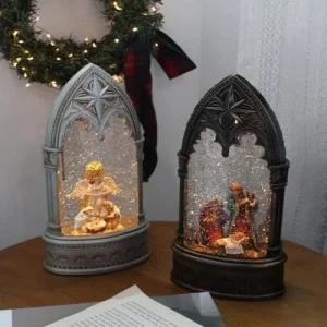 크리스마스 타원 성당 워터볼 2type 오르골