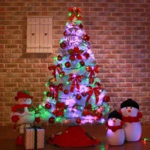 크리스마스트리 150cm 화이트 카니발레드 풀세트