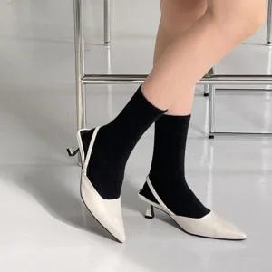 여성신발 키높이 미들힐 여성화 여자구두 슬링백힐