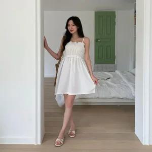 하객 프릴 온나핏 미니 아어인 롱니트 민소매