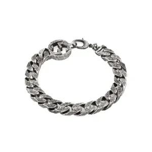 [구찌] YBA454285001 (454285 J8400 0811) 인터로킹G 실버 체인 팔찌