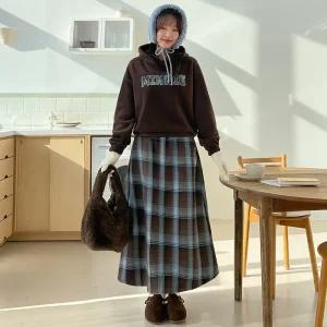 [핑크시슬리] SET/코튼캔디 미니 체크 덤블 스커트세트