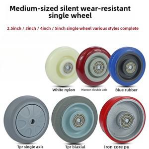 PU 교체용 캐스터 휠 이중 베어링 주황색 고하중 내마모성 가구 바퀴