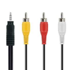 AILTECK 3.5mm ~ RCA 캠코더 AV 오디오 비디오 출력 케이블 소니 TV 5FT용 3 입력 코드 교체
