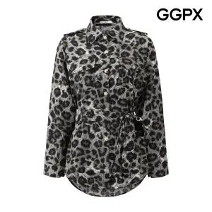 [GGPX] 애니멀 프린팅 스트랩 셔츠 (GPCSH006F)