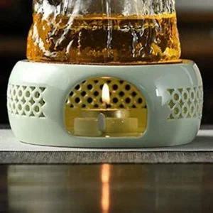 [골드스마일]민트색 도자기 티포트 워머 온도유지 다기 찻잔 보온기