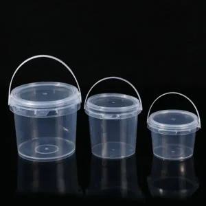 (용량(ml) 160(손잡이x))플라스틱 투명 원형 수납함 간식 케이스 구디백