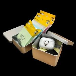 (사이즈 115x85x22)사각 원형 무지 틴케이스 철제 포토 다꾸 소품 수납